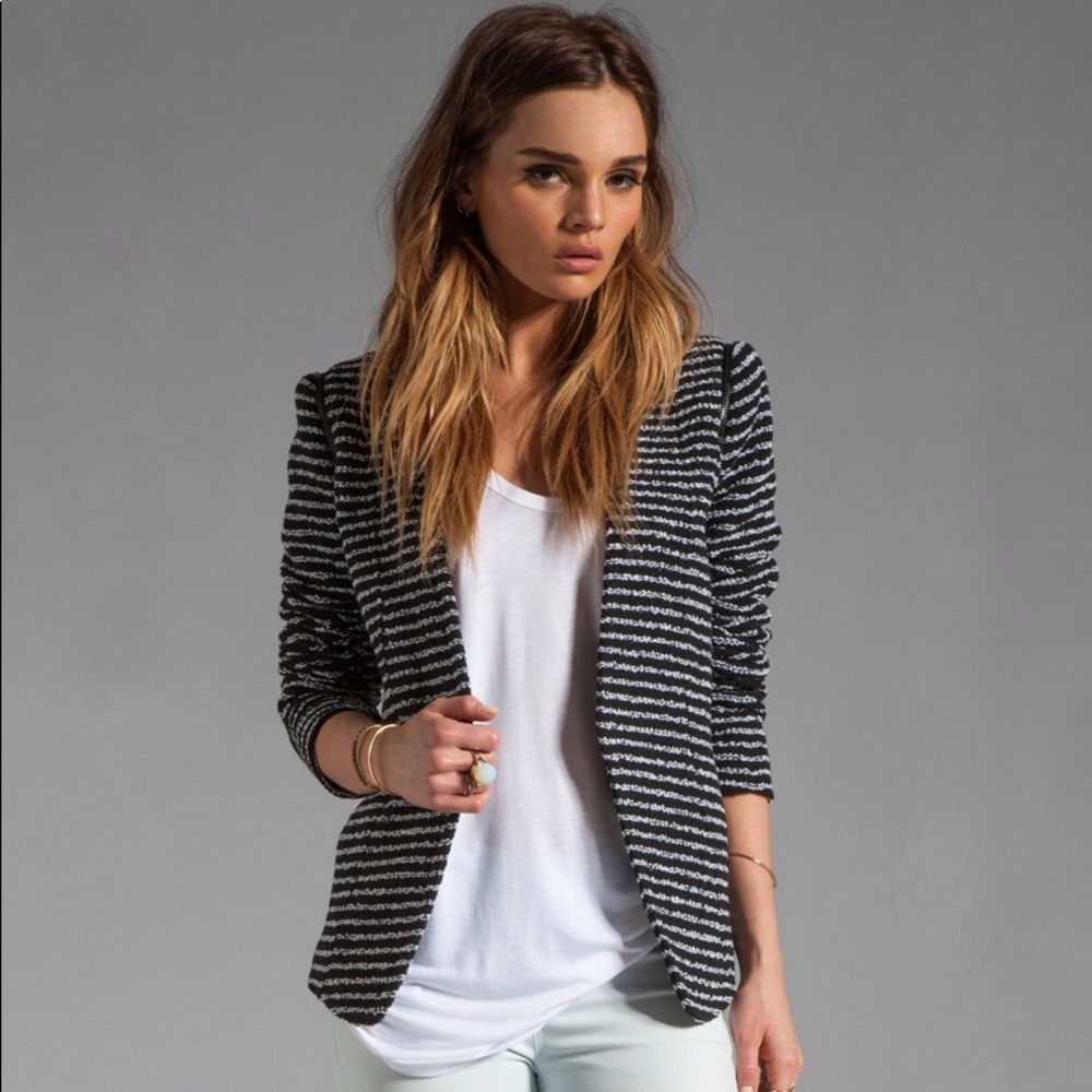 Theory Striped Blazer Black & White Yaisa Style S